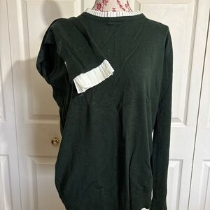Milano Green Sweater with Cream Accents